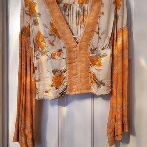 Free people crop flare sleeve top